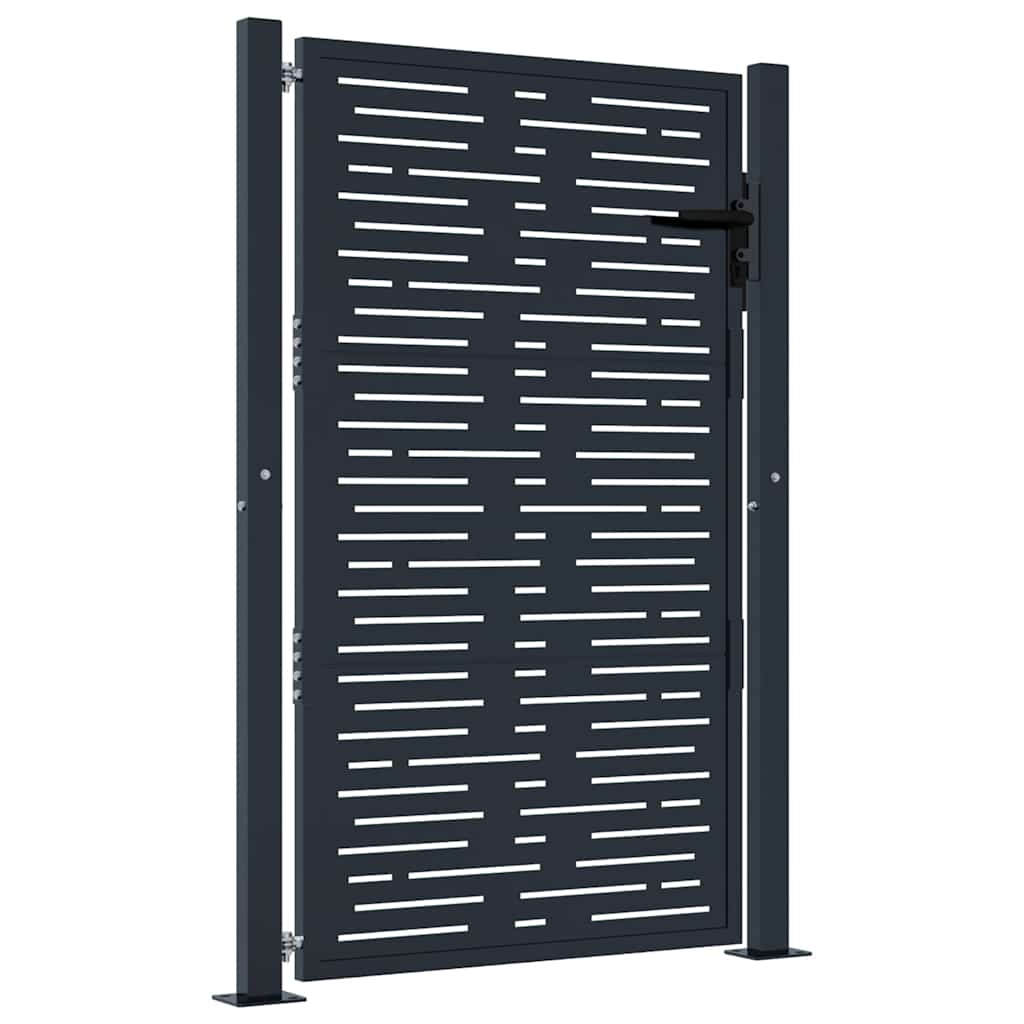 Garden Gate Anthracite 39.4x59.1" Steel Square Design