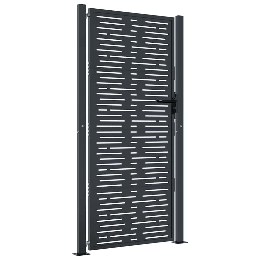 Garden Gate Anthracite 39.4x78.7" Steel Square Design