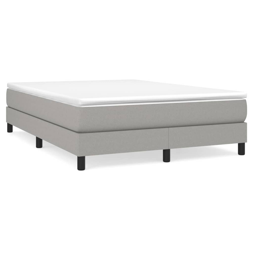 Bed Frame Light Gray Polyester, Plywood, Engineered wood Full