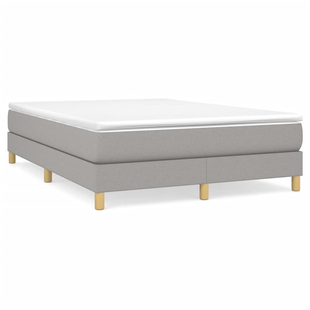 Bed Frame Light Grey 100% polyester fabric, plywood, engineered wood