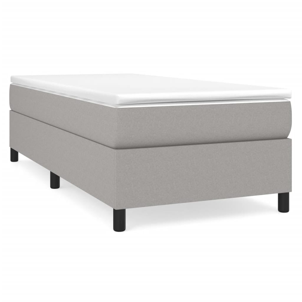 Bed Frame Light Grey 100% polyester, plywood, engineered wood Twin