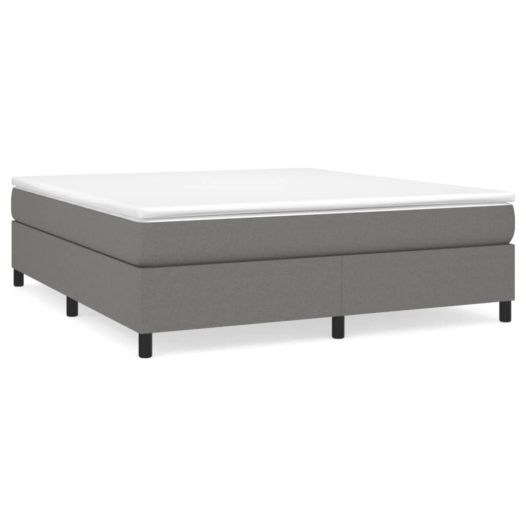 Bed Frame Dark Gray Fabric (100% polyester), Plywood, Engineered wood