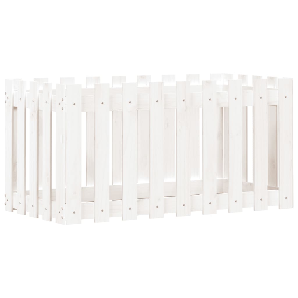 Garden Raised Bed White Solid Pine Wood 39.4 x 19.7 x 19.7 in