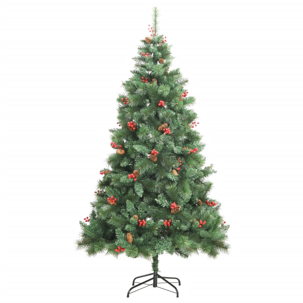 Artificial Hinged Christmas Tree Green PVC and Metal Medium