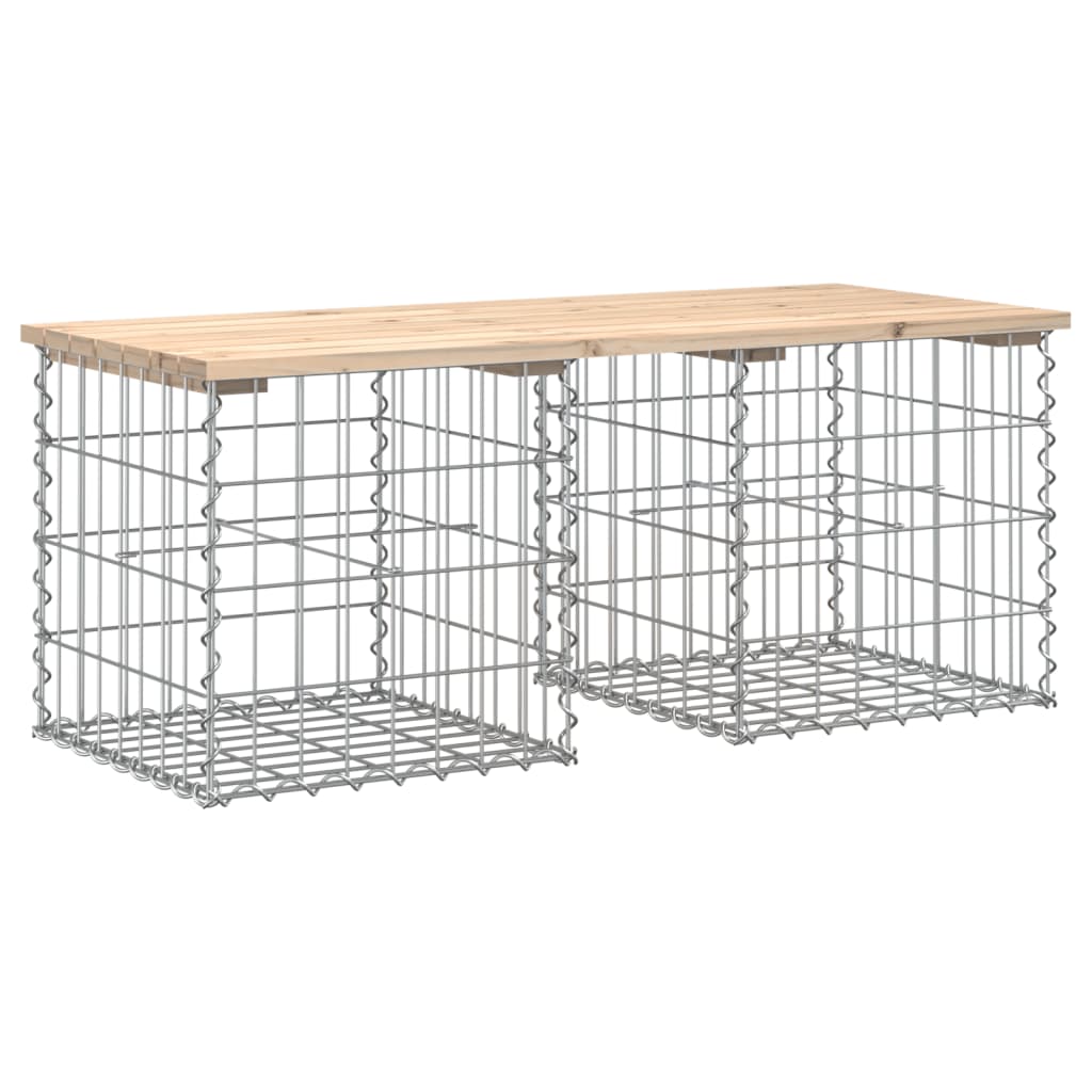 Garden Bench Brown, Silver Solid Pine Wood, Galvanized Steel