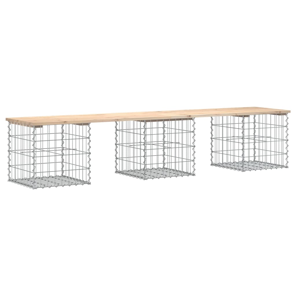 Garden Bench Natural Wood and Silver