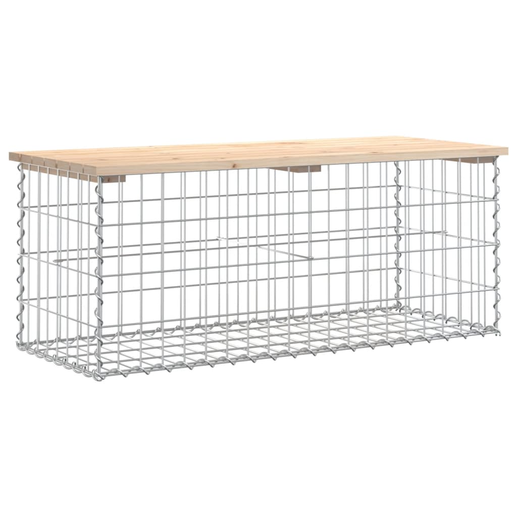 Garden Bench Natural Wood Solid pinewood, Galvanized steel Compact