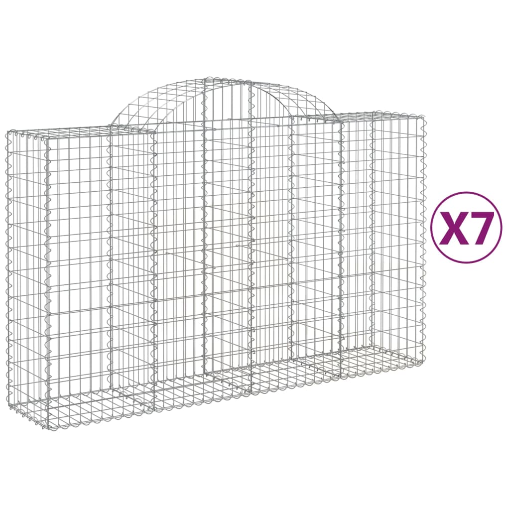 Gabion Basket Set of 7 Silver Galvanized iron Large