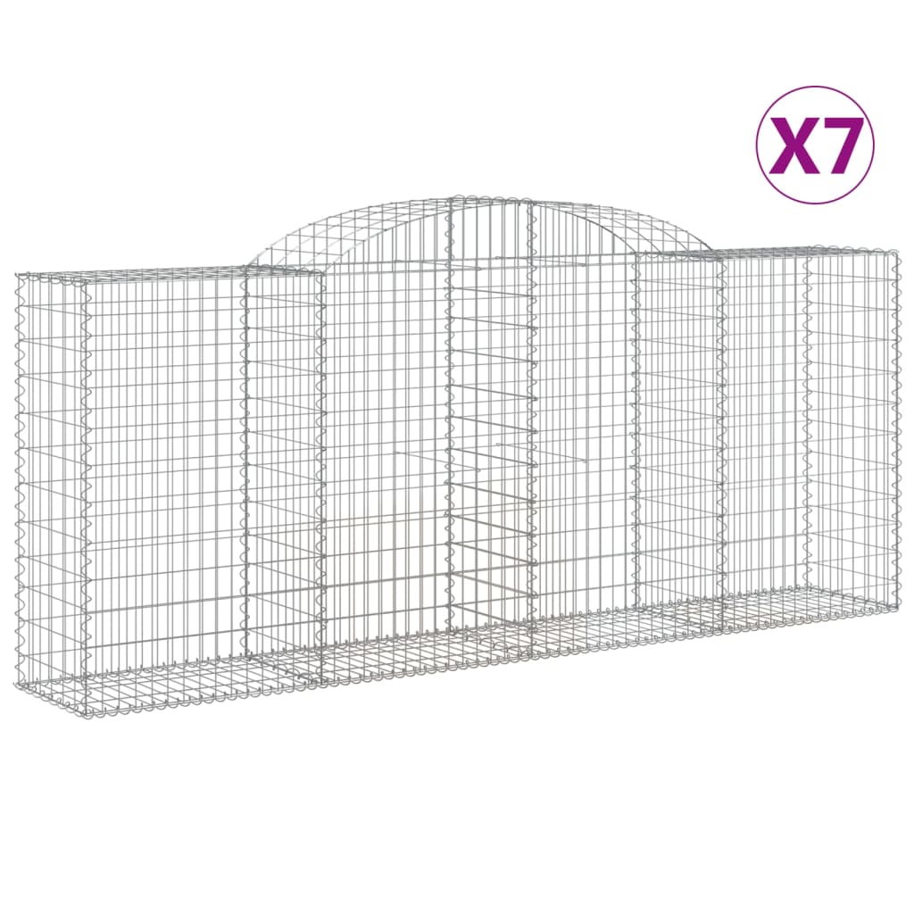 Gabion Basket Set of 7 Silver Galvanized iron Large Durable