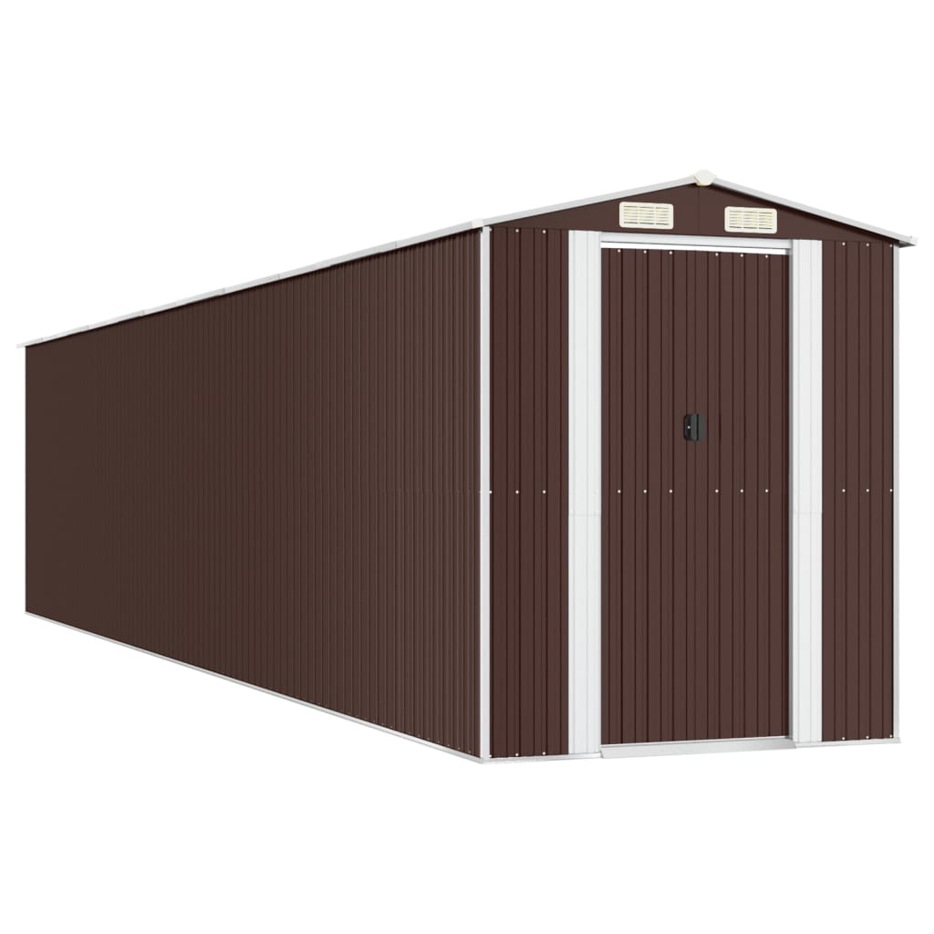 Garden Shed Dark Brown Galvanized Steel Large Garden Shed