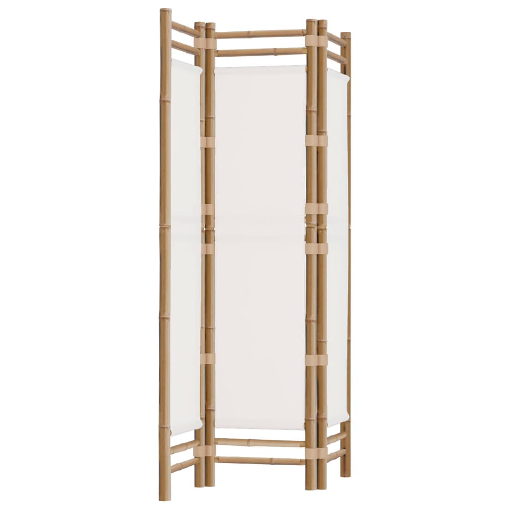 Folding 3-Panel Room Divider 47.2" Bamboo and Canvas