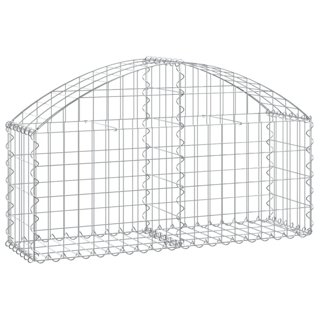 Gabion Basket Silver Galvanized iron 39.4 x 11.8 x 15.7/23.6 in