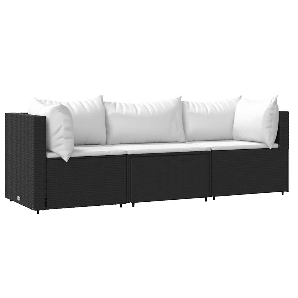 Patio Lounge Set Black frame with white cushions