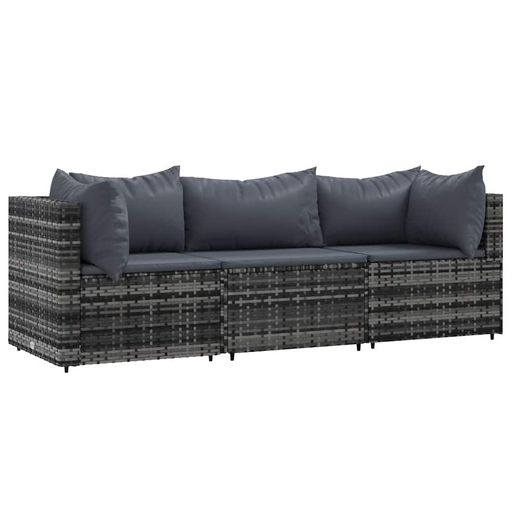 Patio Lounge Set Grey with Anthracite cushions