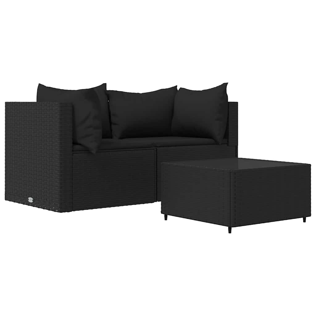 Patio Lounge Set Black