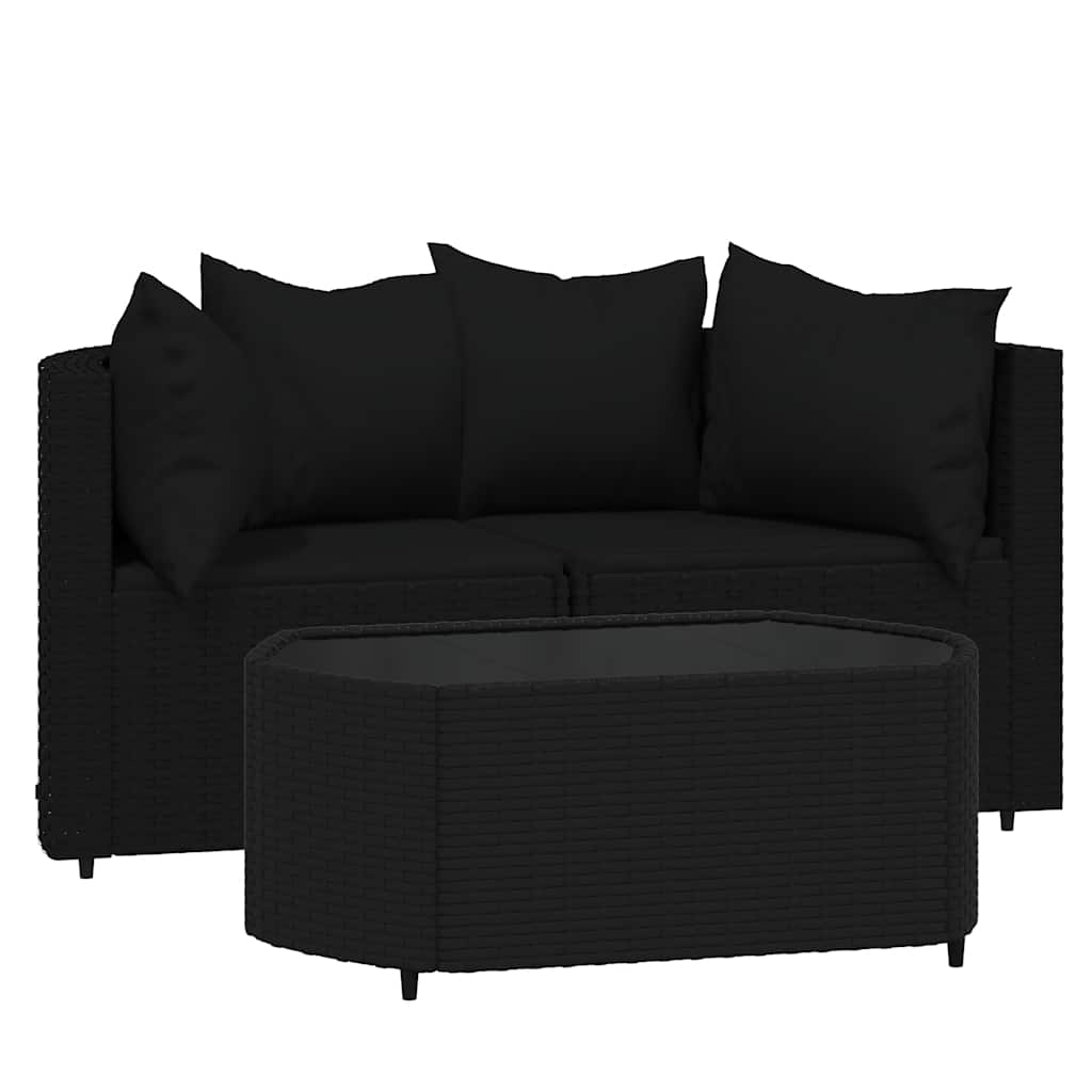 Patio Lounge Set Black