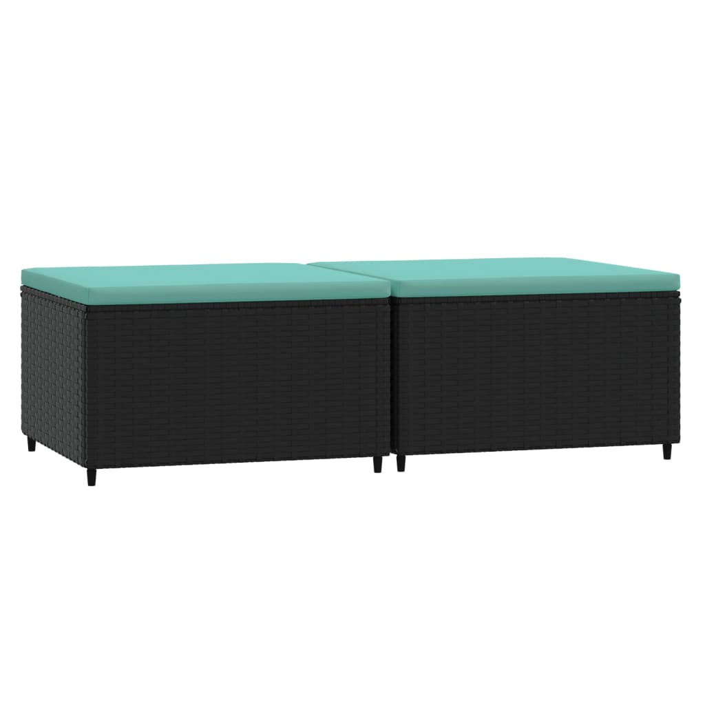 Patio Footrest Set of 2 Black