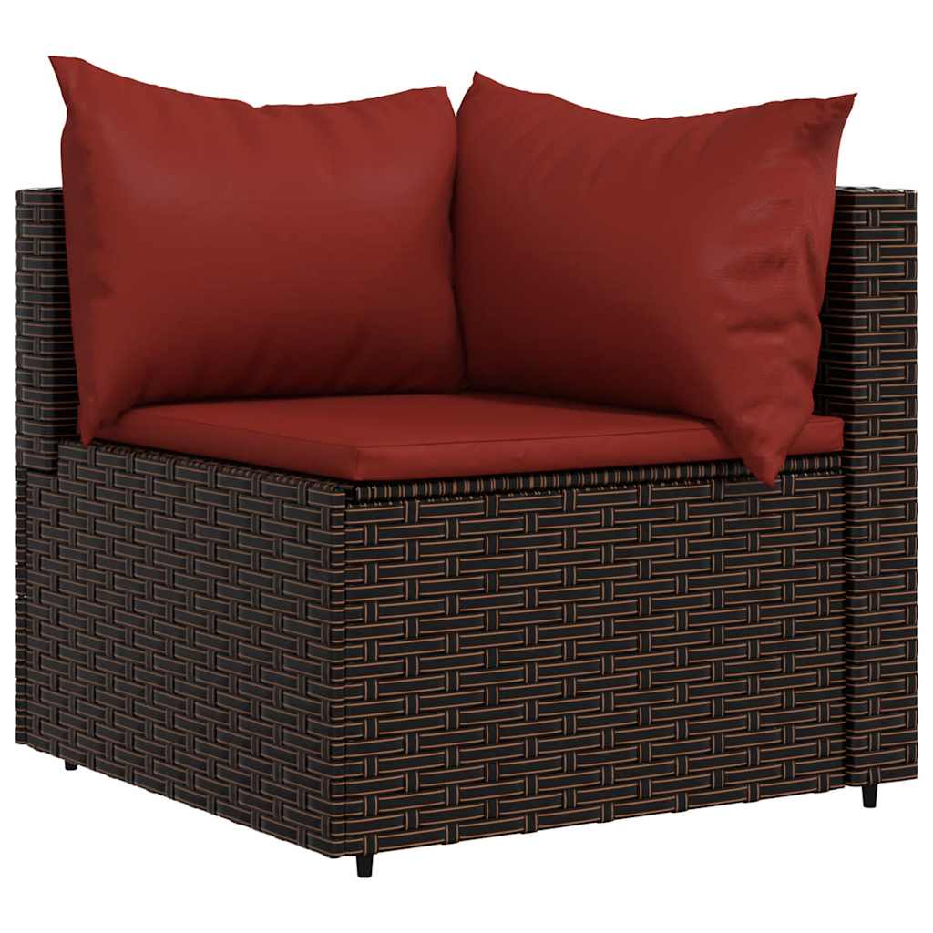 Patio Corner Sofa Brown PE rattan 24.8" x 24.8" x 22.6