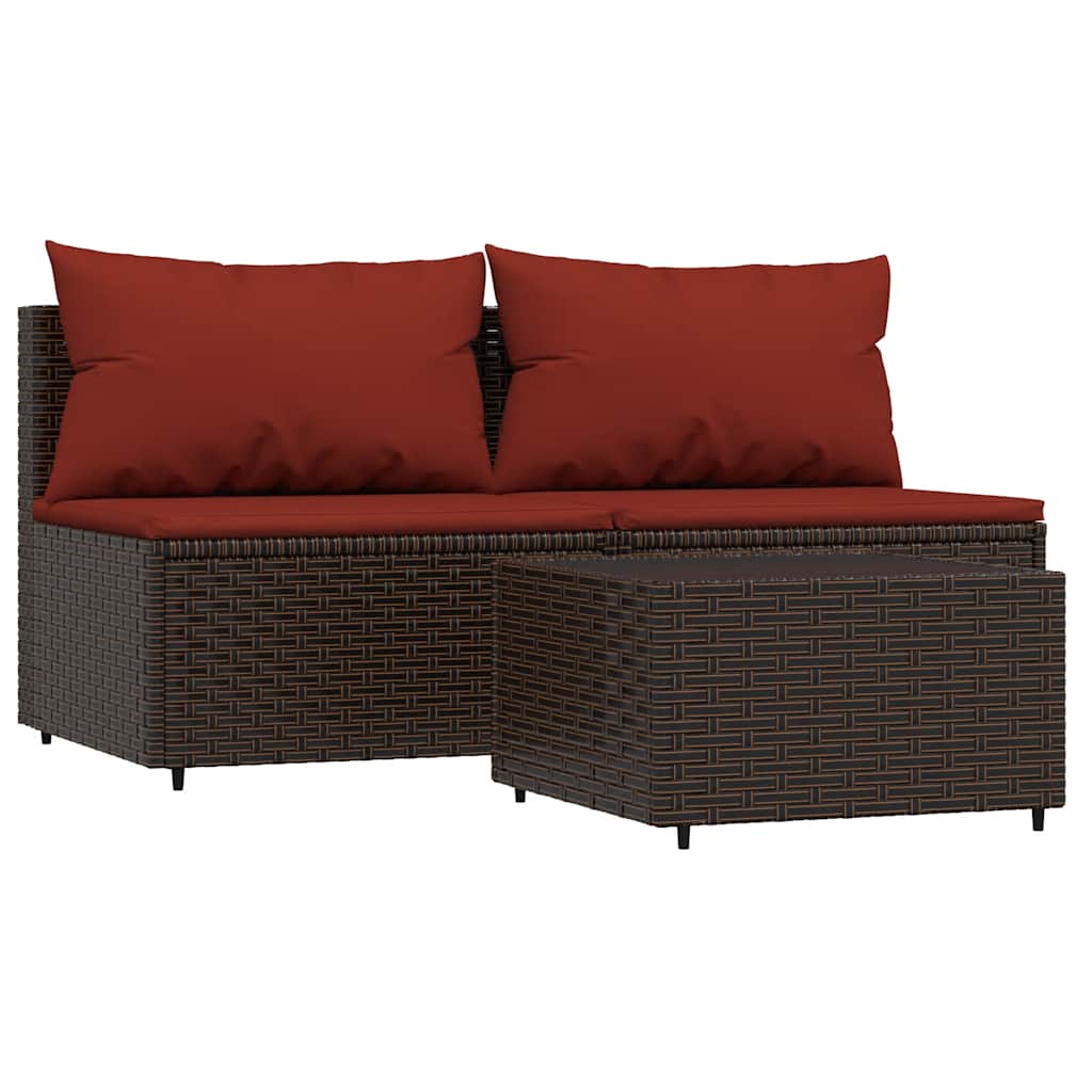 Patio Lounge Set Brown
