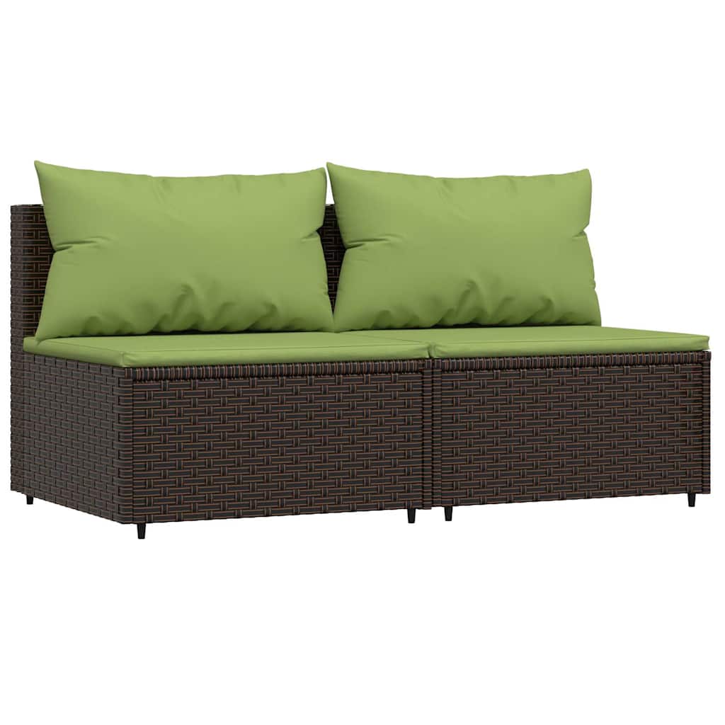 Patio Middle Sofa Brown, Green