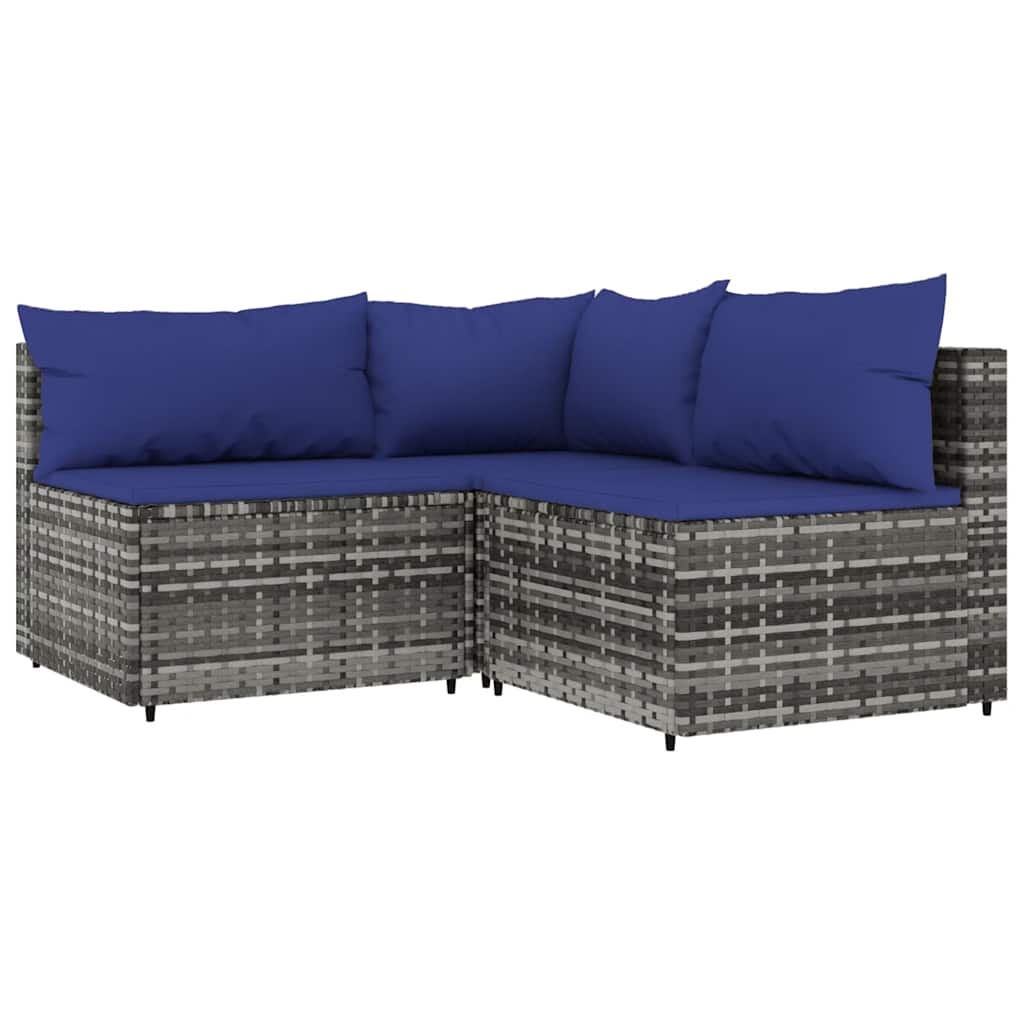 Patio Lounge Set Gray PE rattan Standard Modular