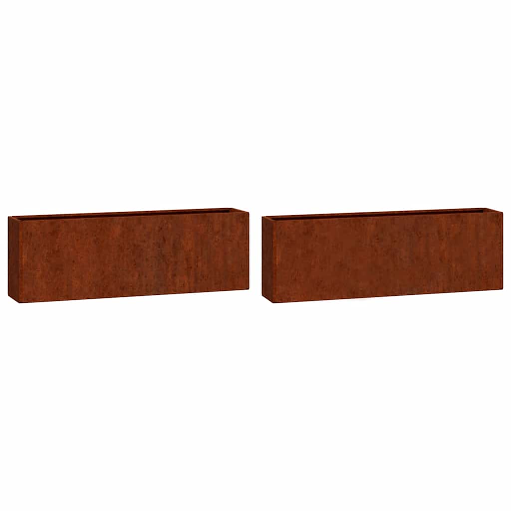 Wall Planter Set of 2 Rusty Corten Steel Medium