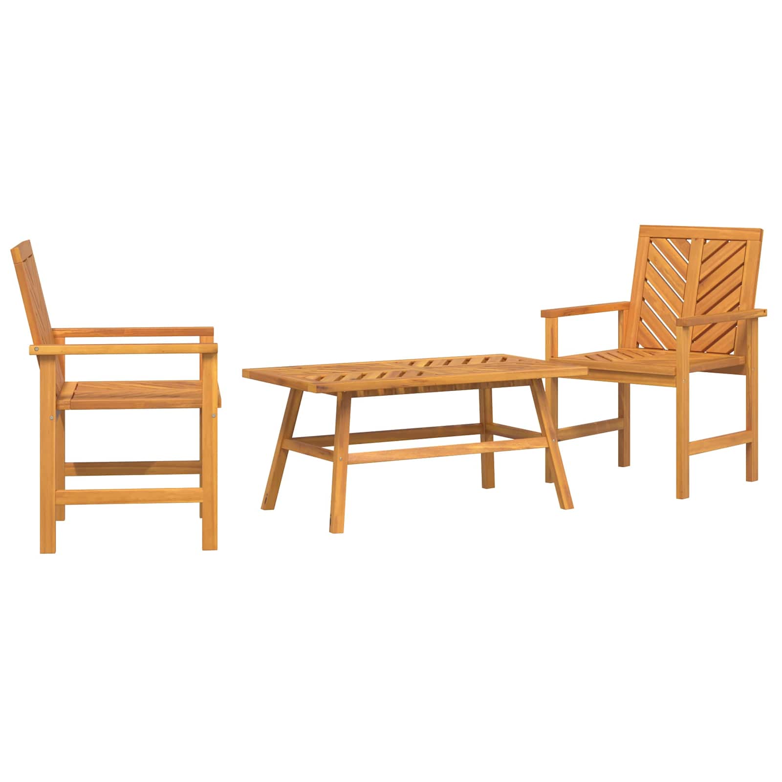 Garden Lounge Set 3 pcs Brown Solid Acacia Wood