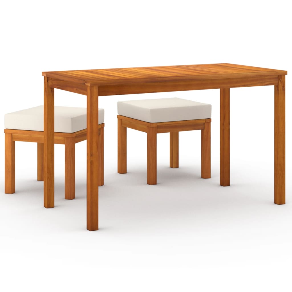Garden Dining Set Acacia wood, Cream