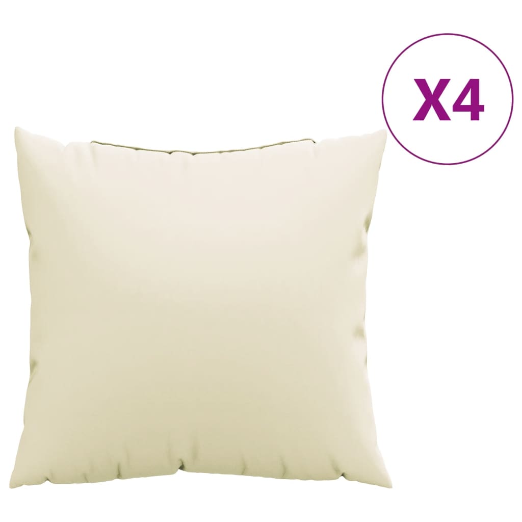 Sofa Cushion Set of 4 Cream 100% polyester 19.7x19.7 in