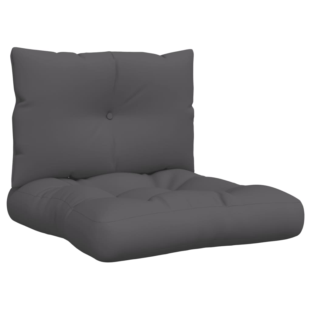 Pallet Cushion Set of 2 Anthracite Polyester Medium