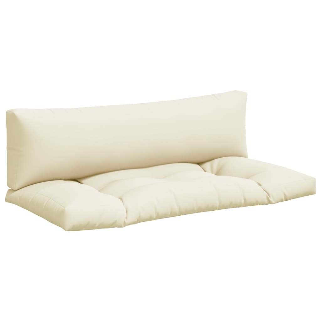Pallet Cushion Set of 2 Cream 100% Polyester 43.3 x 22.8 x 3.9 in