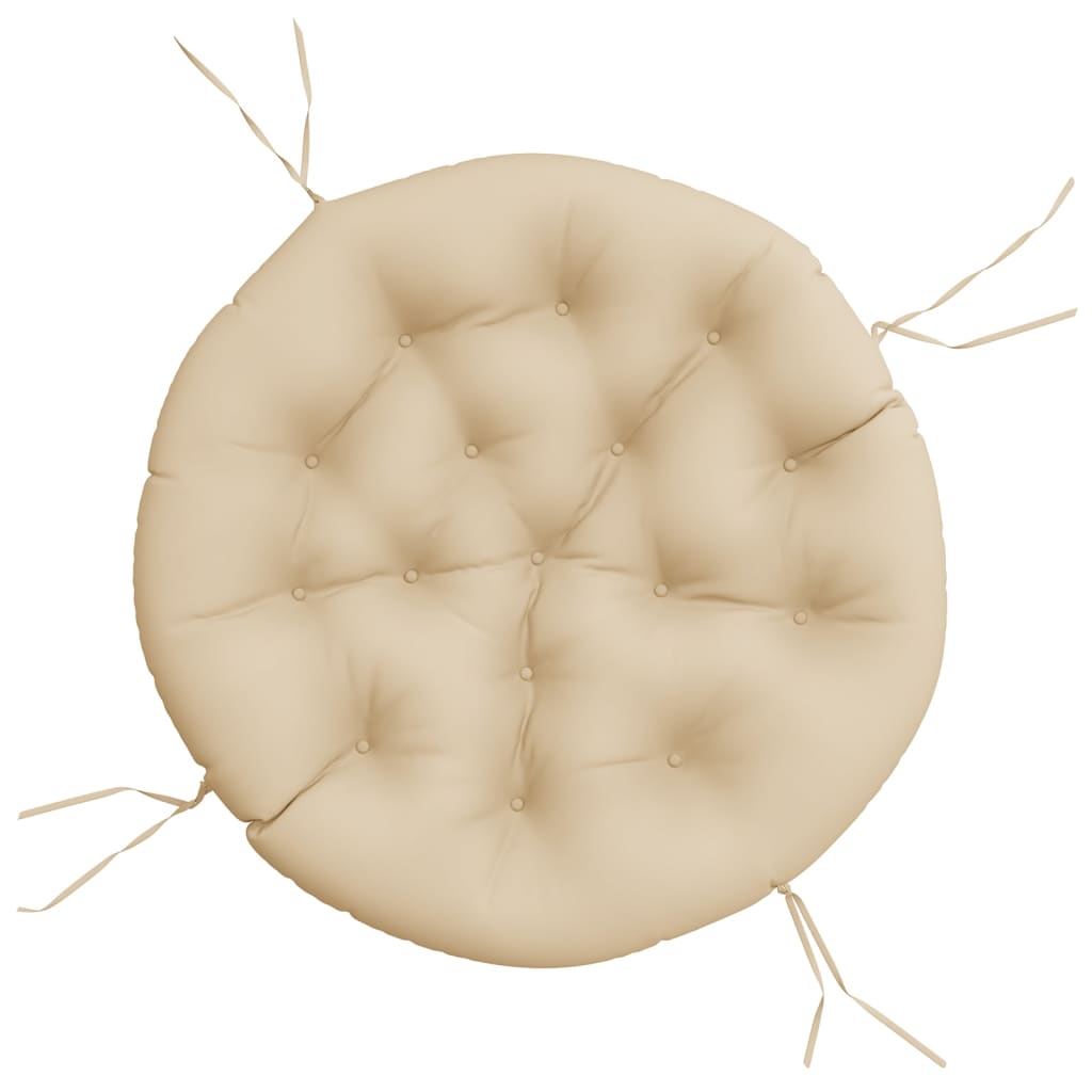 Round Cushion Beige Oxford fabric, Hollow fiber Ø 39.4 x 4.3 in