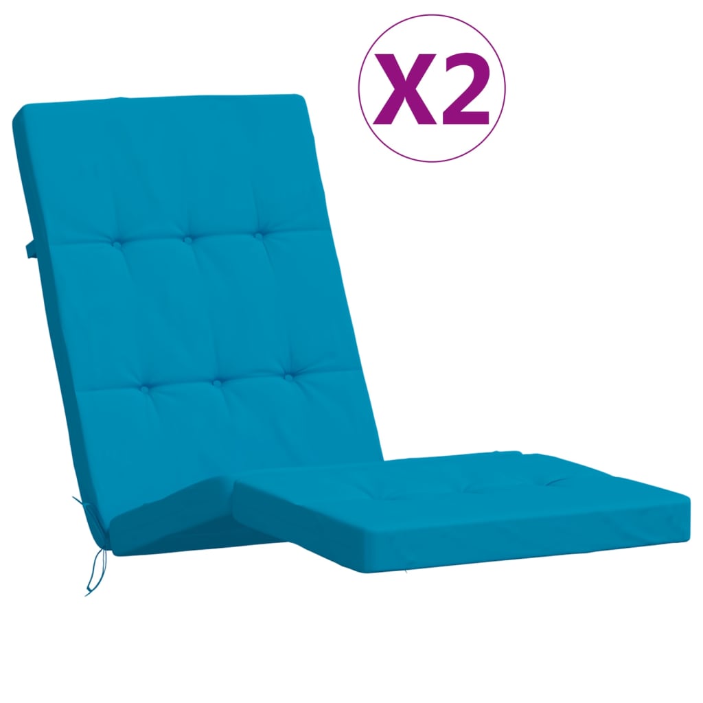 Deck Chair Cushion Set of 2 Light Blue