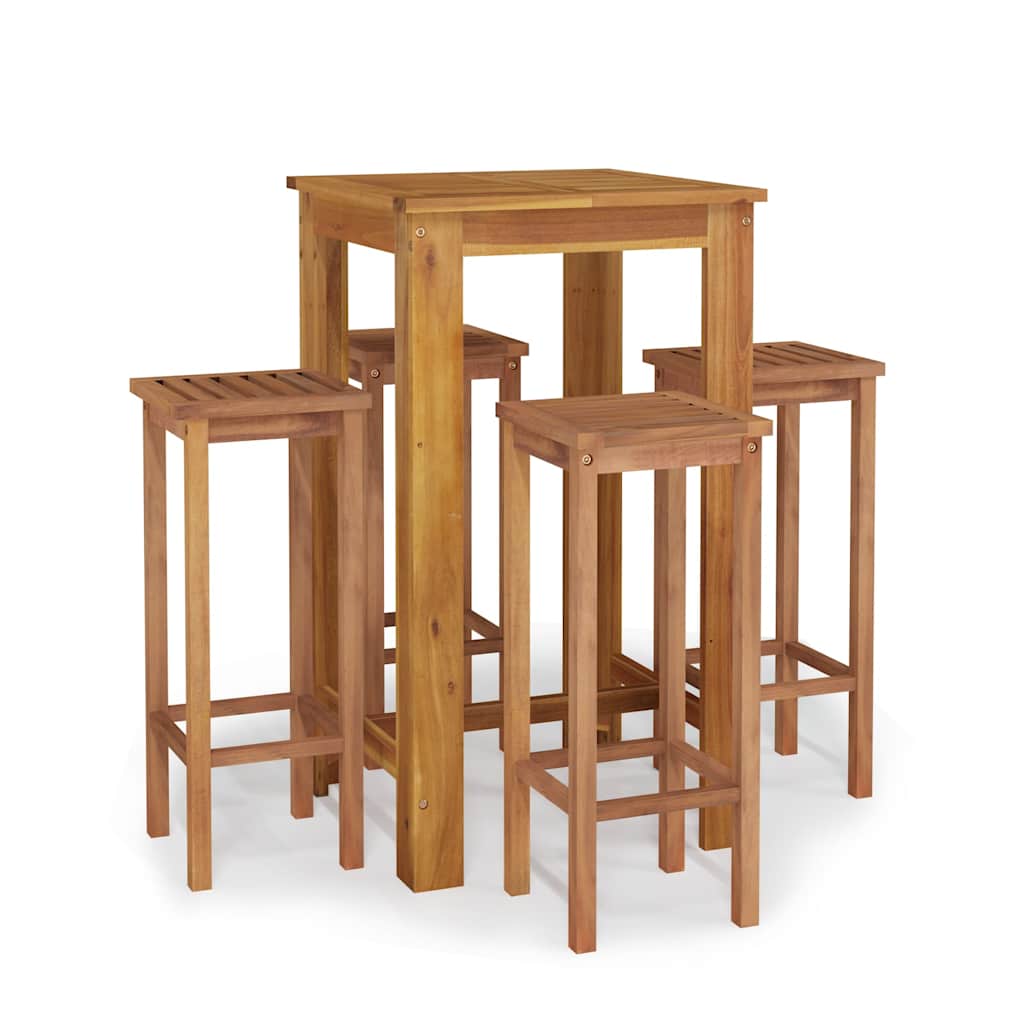 Garden Bar Set Brown Solid Acacia wood Durable Garden Bar Set