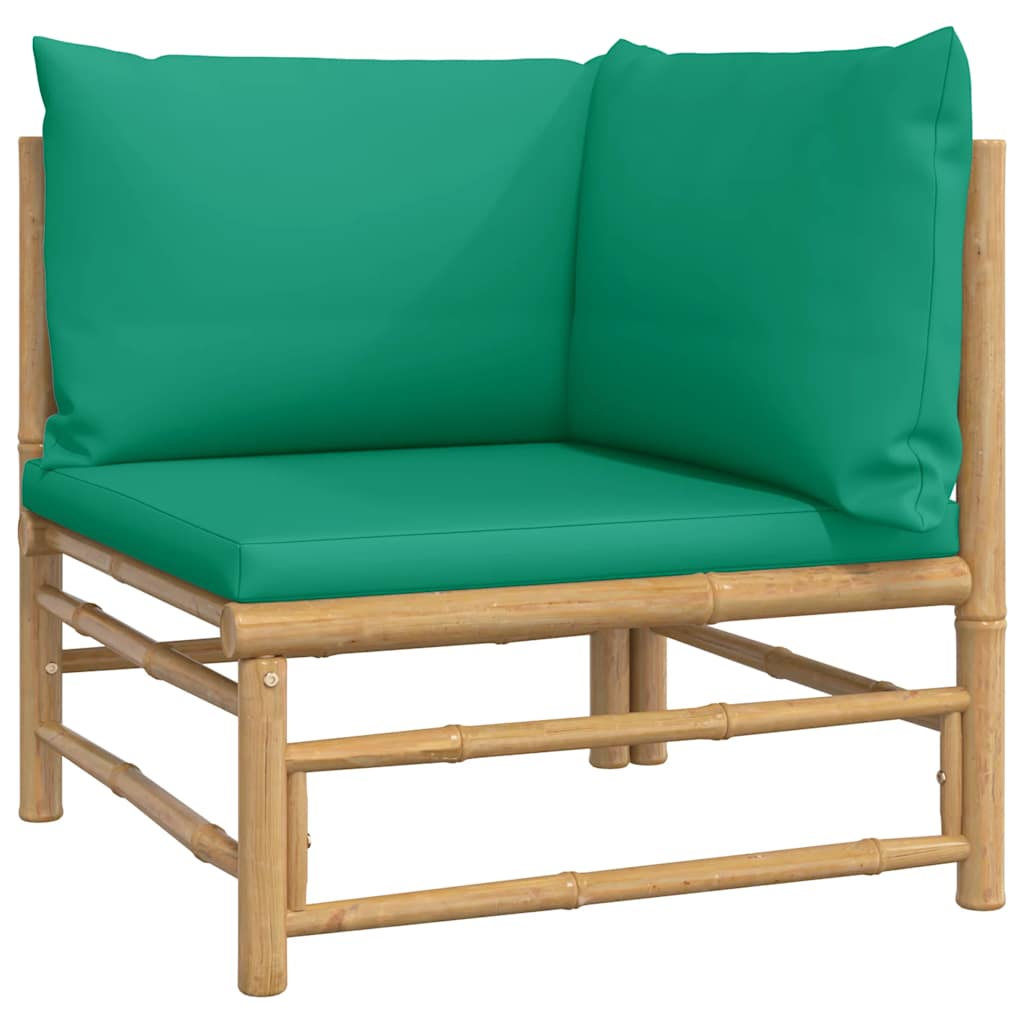Garden Corner Sofa Green Bamboo Medium Modular Corner Sofa
