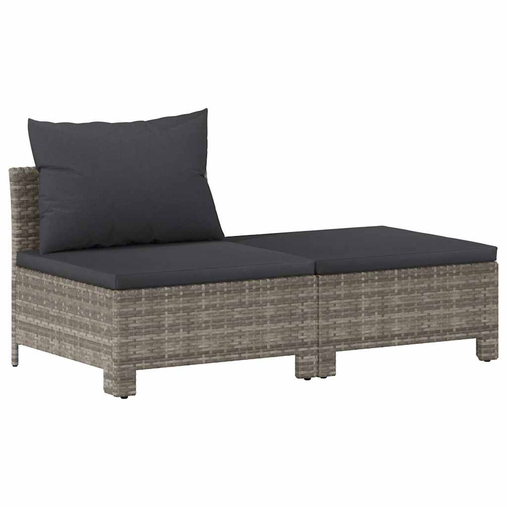 Garden Lounge Set Gray Poly rattan Medium Lightweight