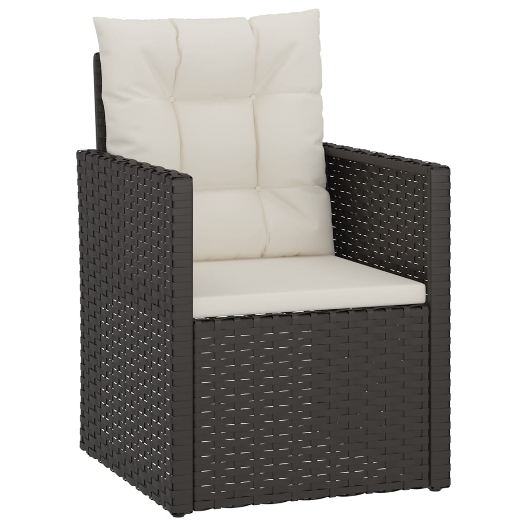 Garden Armchair Black Poly Rattan Water-resistant materials