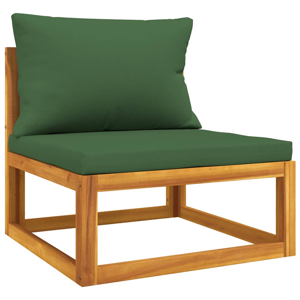 Middle Sofa Green Solid Acacia wood Standard Modular