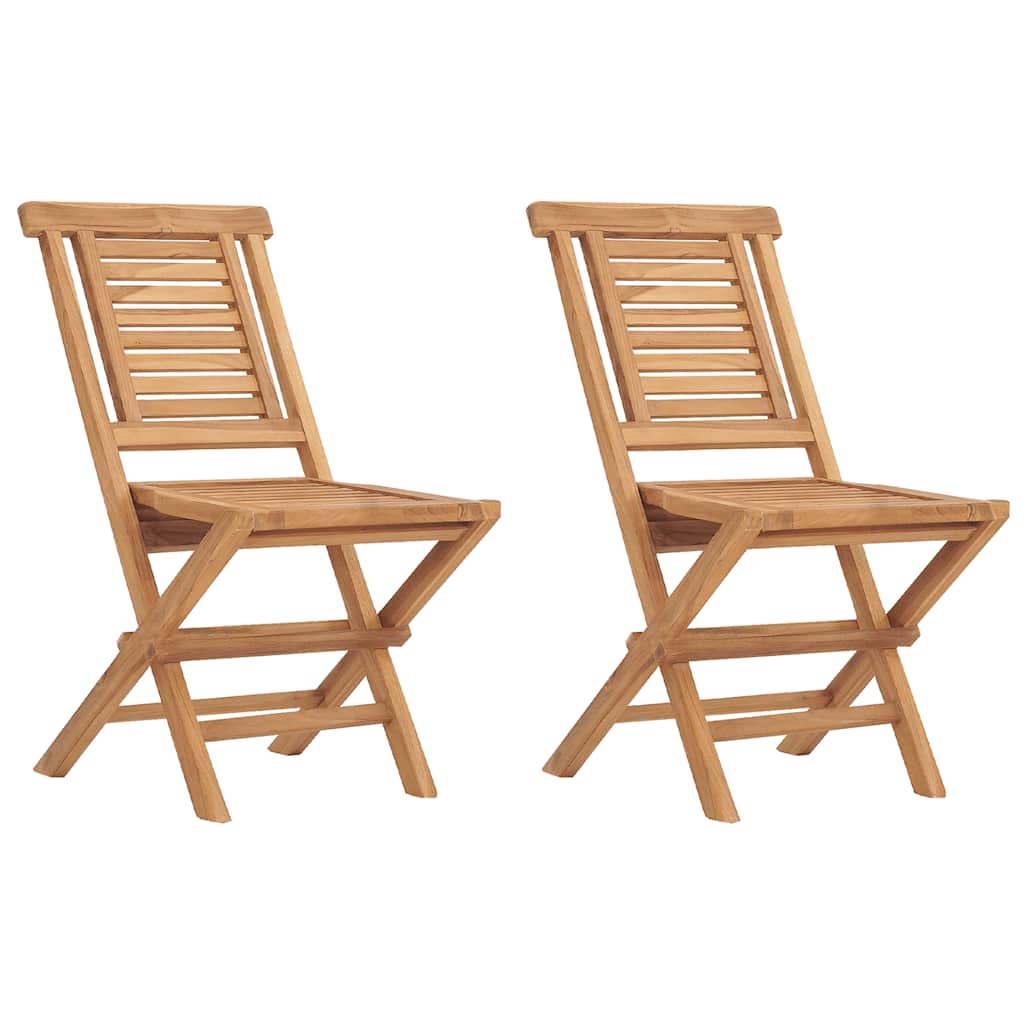 Folding Garden Chair Set of 2 Teak Solid teak wood Standard
