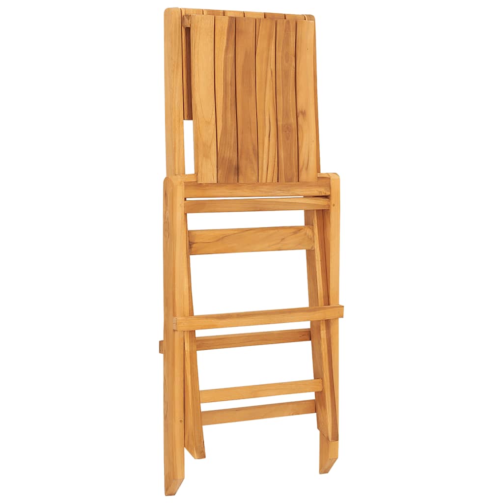 Folding Garden Chair Set of 8 Natural Teak Solid Teak Wood
