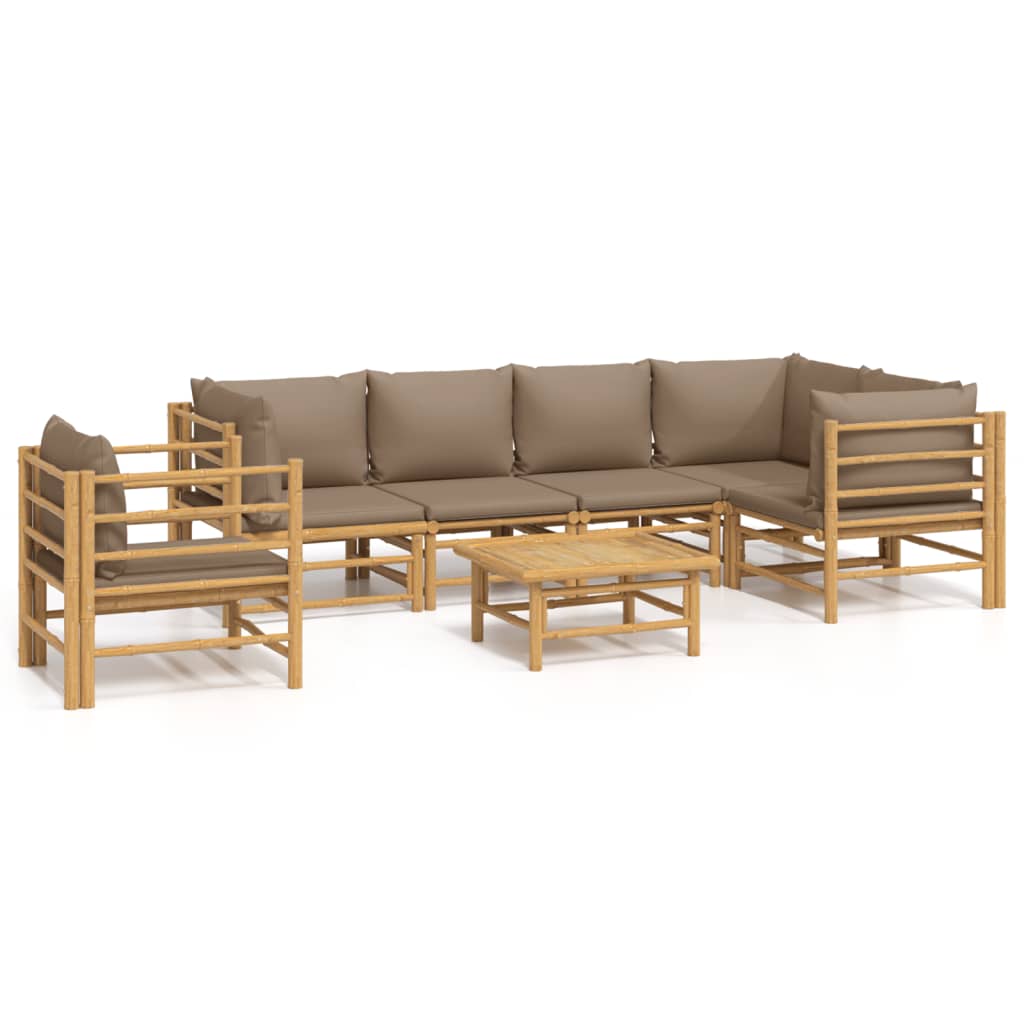 Garden Lounge Set Taupe Bamboo Large Modular Garden Lounge Set