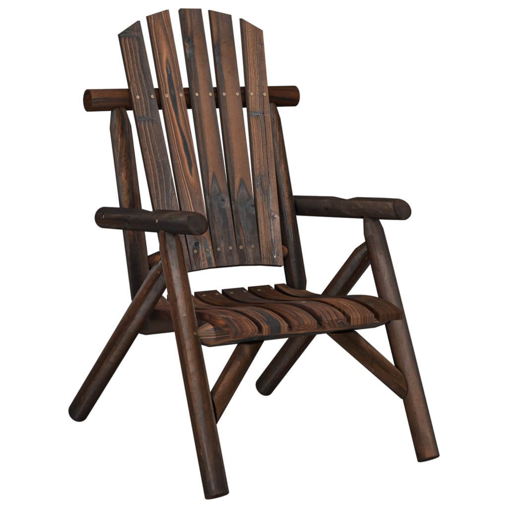 Garden Chair Burned wood look Solid Spruce Wood Standard Durable
