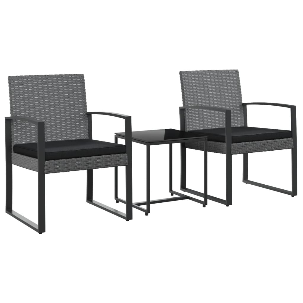 Garden Dining Set Dark Grey Polypropylene with rattan look Small