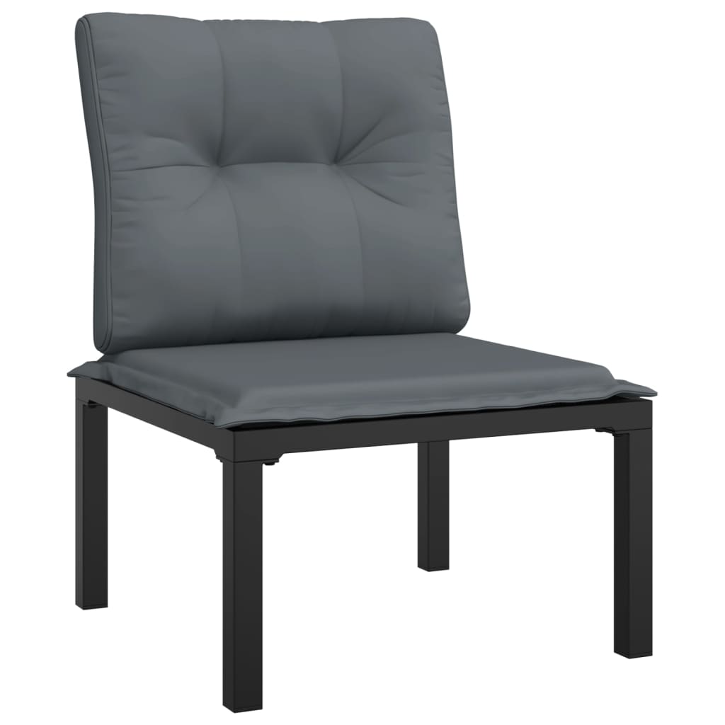 Garden Chair Black and Dark Grey
