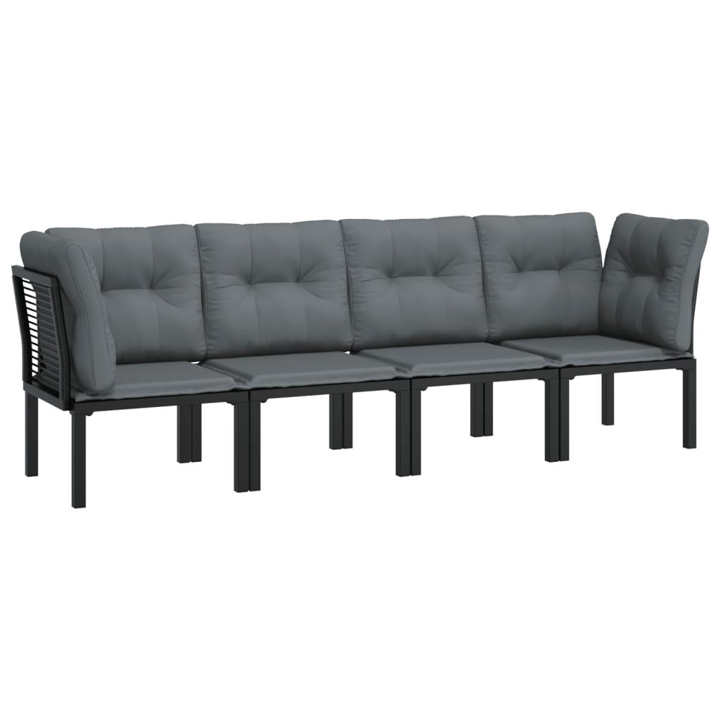 Garden Lounge Set Black and Grey