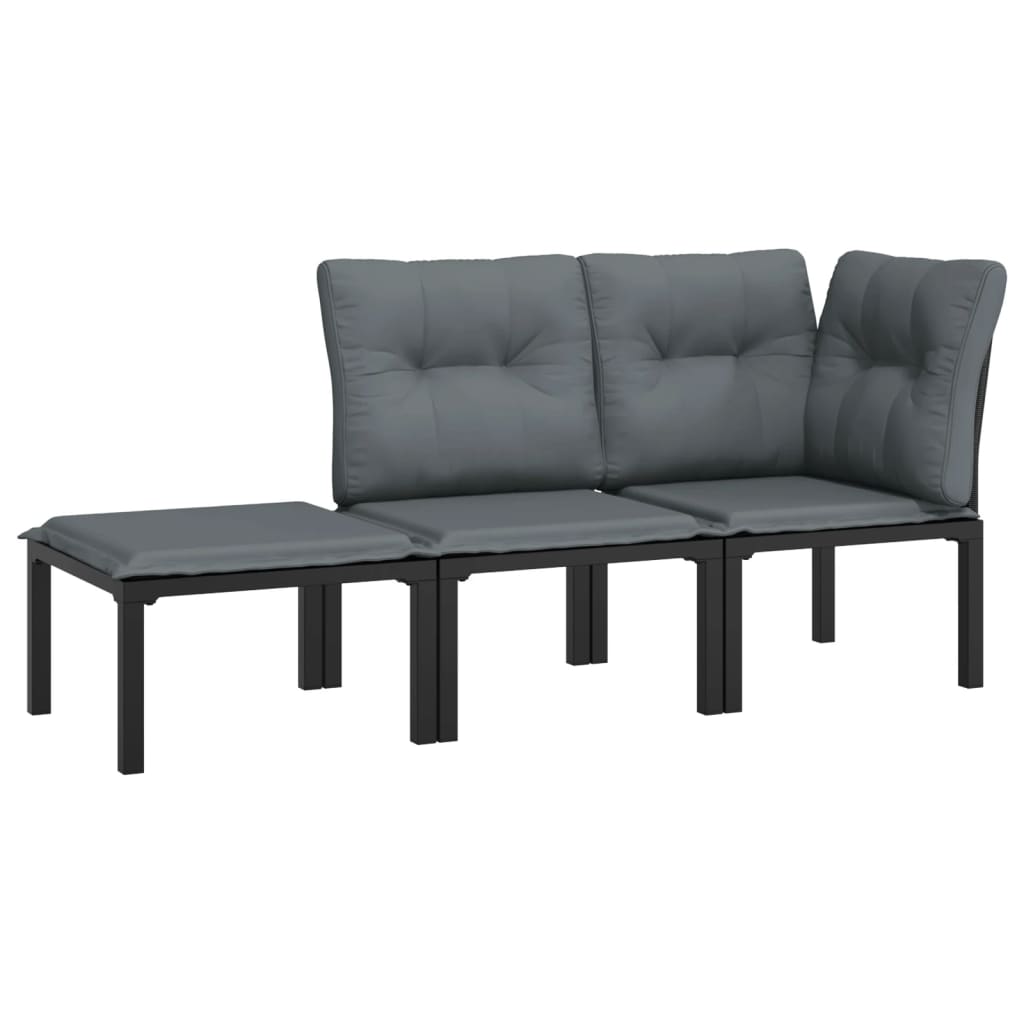 Garden Lounge Set Black and Grey