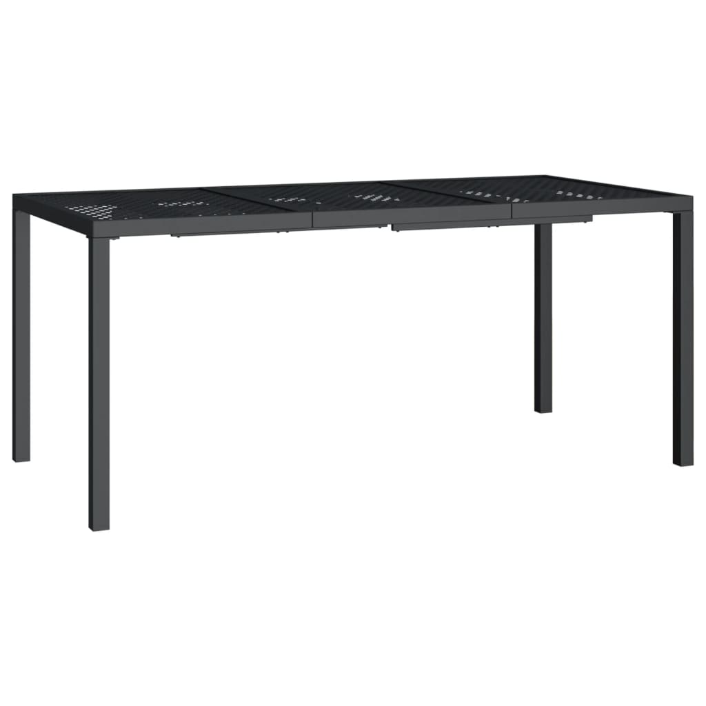 Garden Table Anthracite Powder-Coated Steel 65.0 x 31.5 x 28.3 in