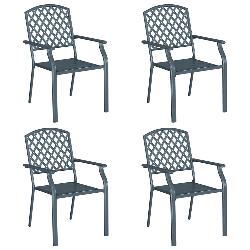 Garden Chair 4 pcs Anthracite 22.05 x 25.59 x 35.04 in Steel