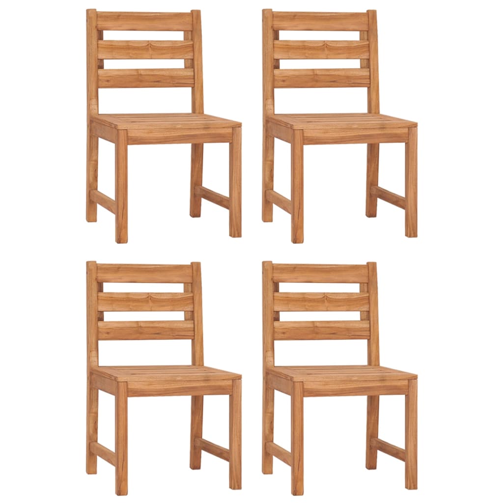 Garden Chair Set of 4 Warm brown Solid teak wood Standard