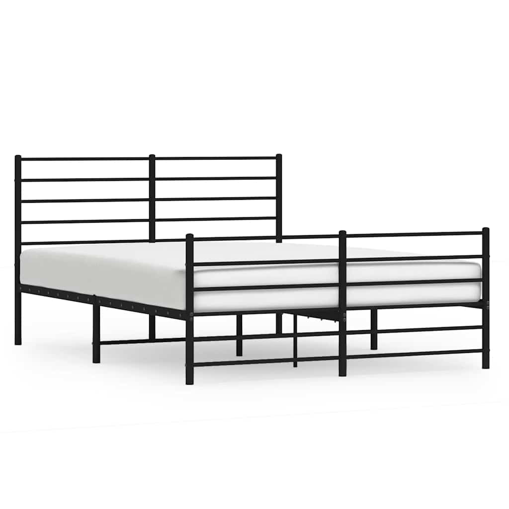 Bed Frame Black Steel King Bed Frame Rectangular Traditional